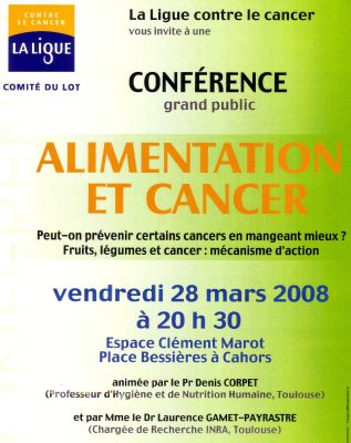 affiche conférence aliment cancer