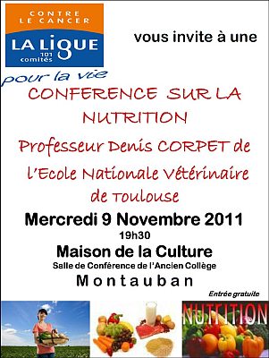 affiche conférence aliment cancer Montauban